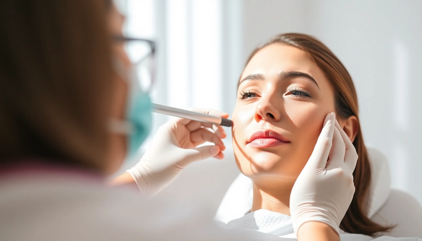 Administering a Botox Behandlung in a modern clinic environment, highlighting the professional and serene atmosphere.