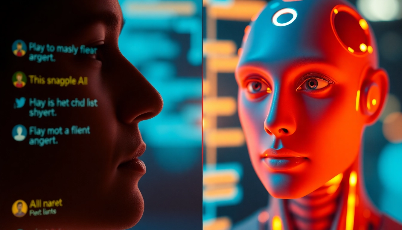 Engage in a human or not challenge with realistic human and AI conversation visuals illustrating the discernment process for users.