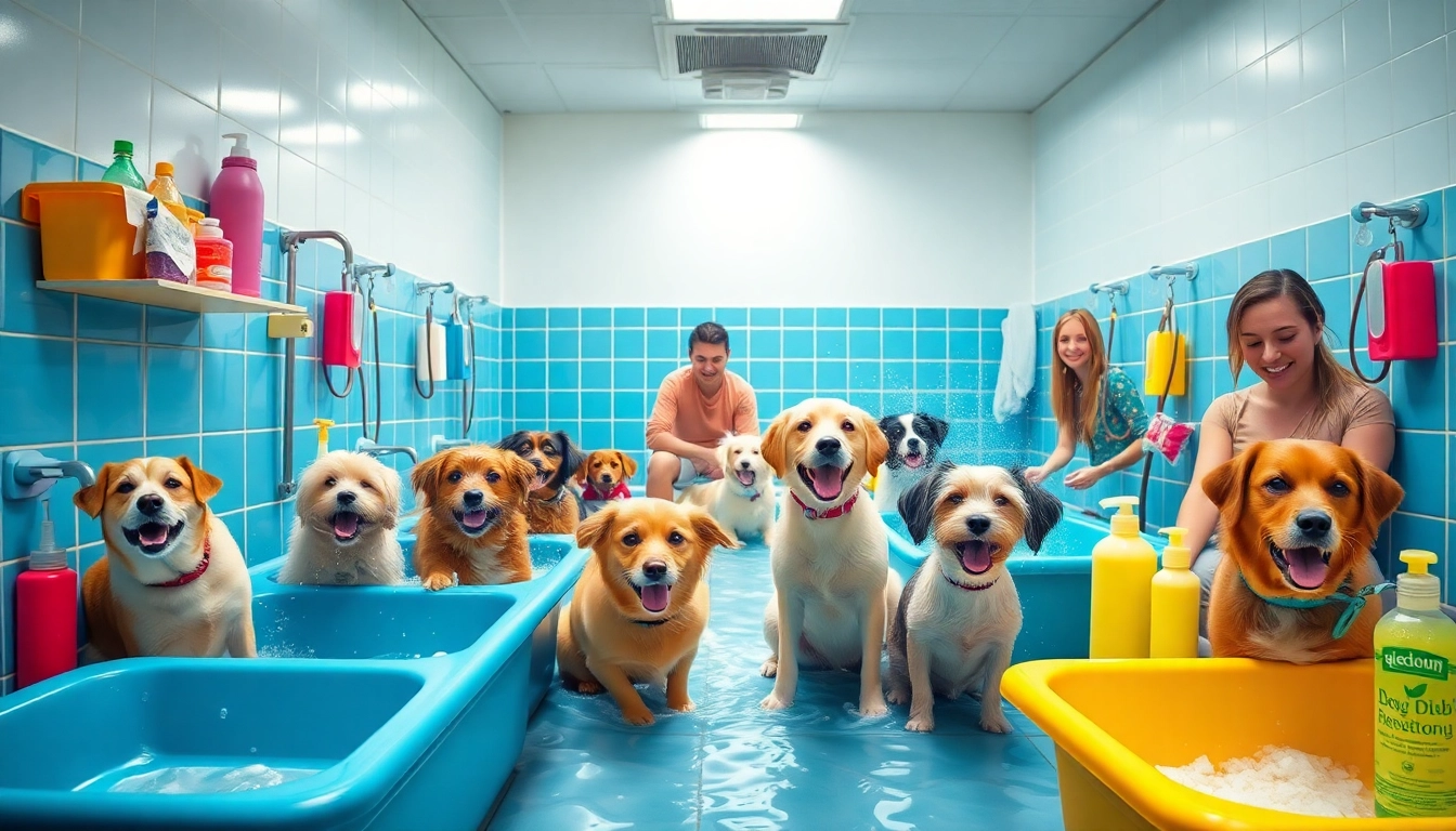 Find a joyful dog wash near me where pets enjoy baths and owners groom them happily.