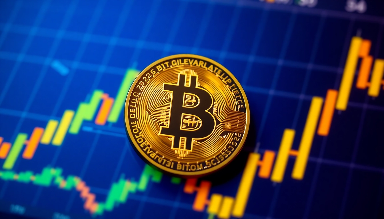Bitcoin investment concept with digital coin and financial chart showcasing growth and opportunity for investors.