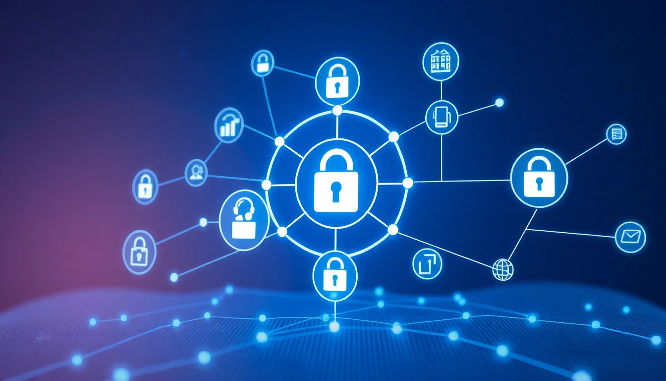Dynamic image showcasing KJC's digital ecosystem with secure technology and global connectivity, emphasizing trust and innovation.