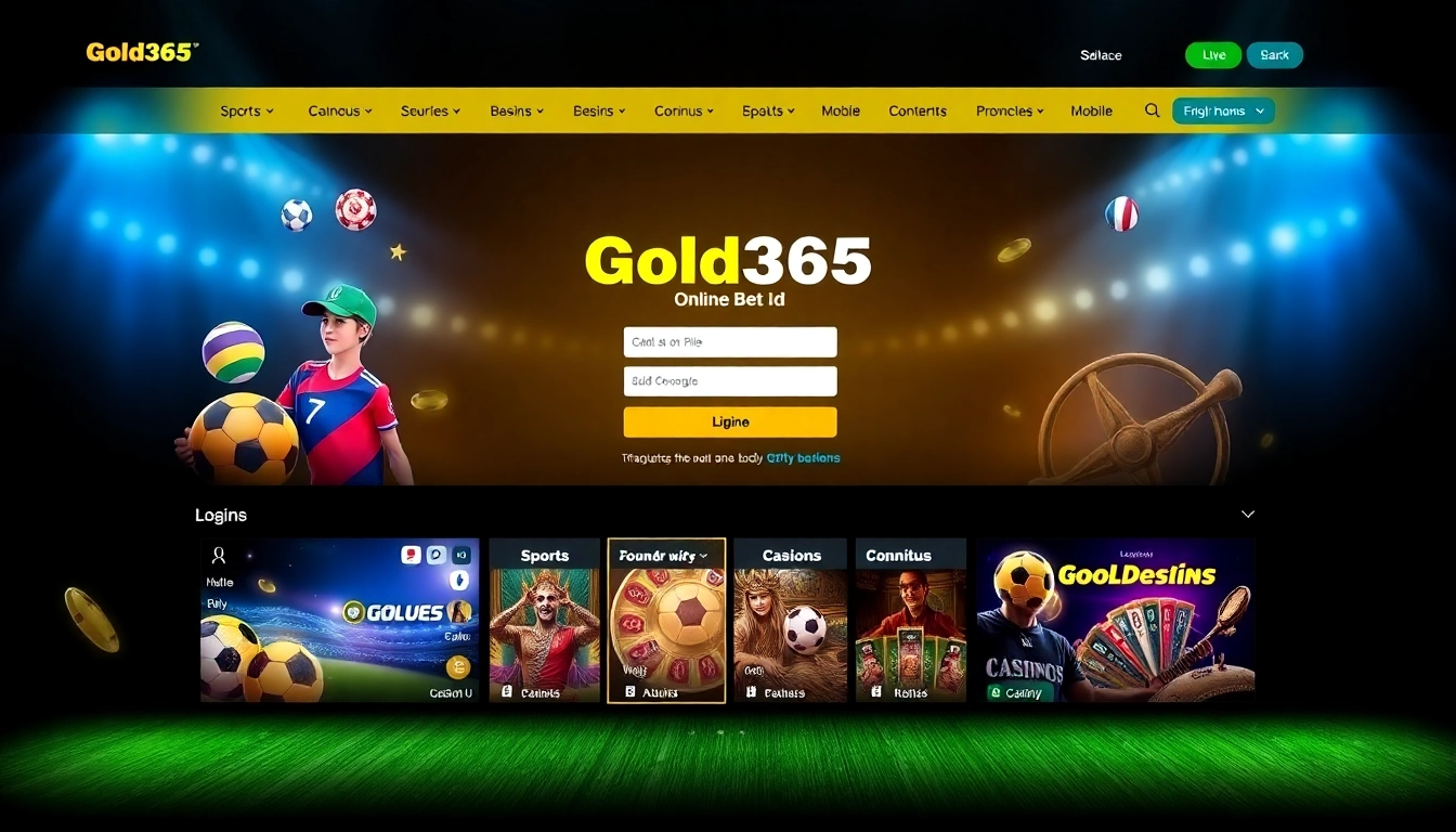 Gold365 ID login page with secure access and vibrant sports betting visuals, emphasizing trust and ease of use for users.