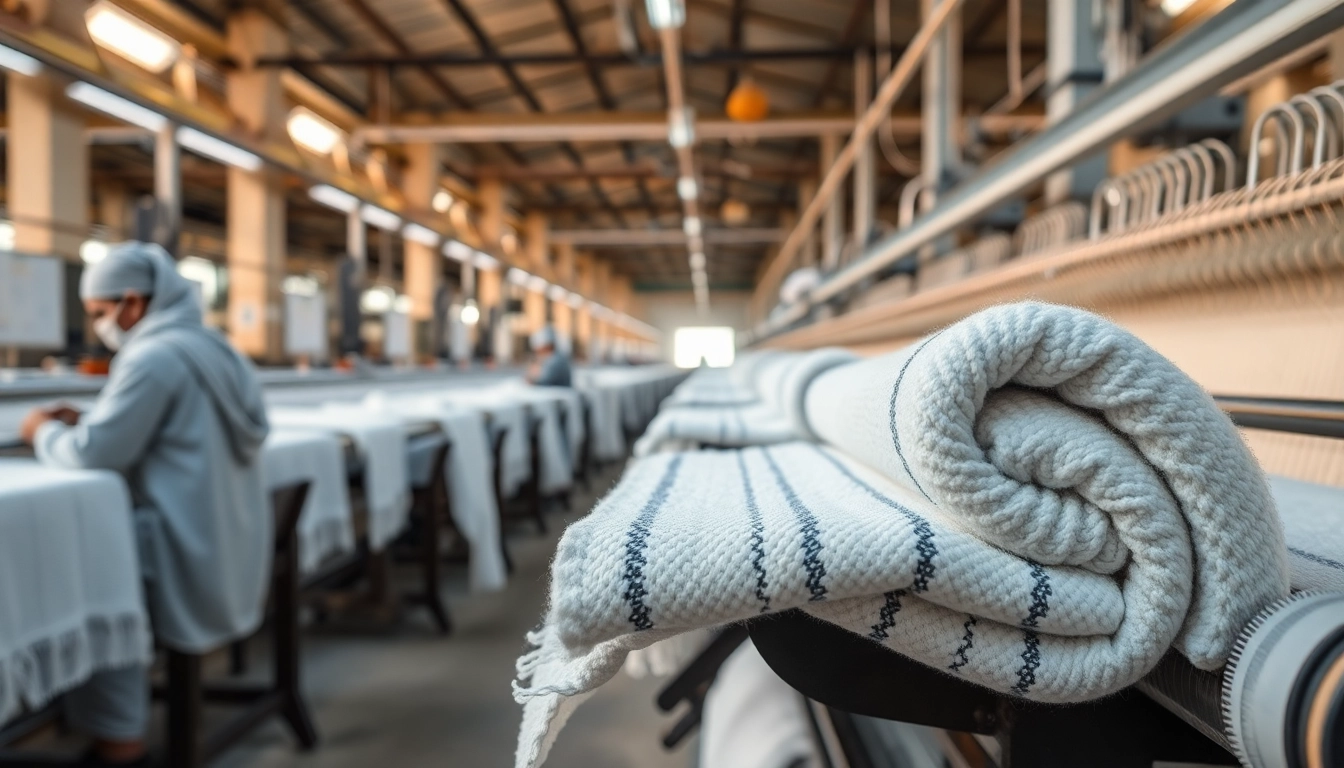 Comprehensive view of towel manufacturing in Pakistan highlighting weaving and finishing processes for quality towels.