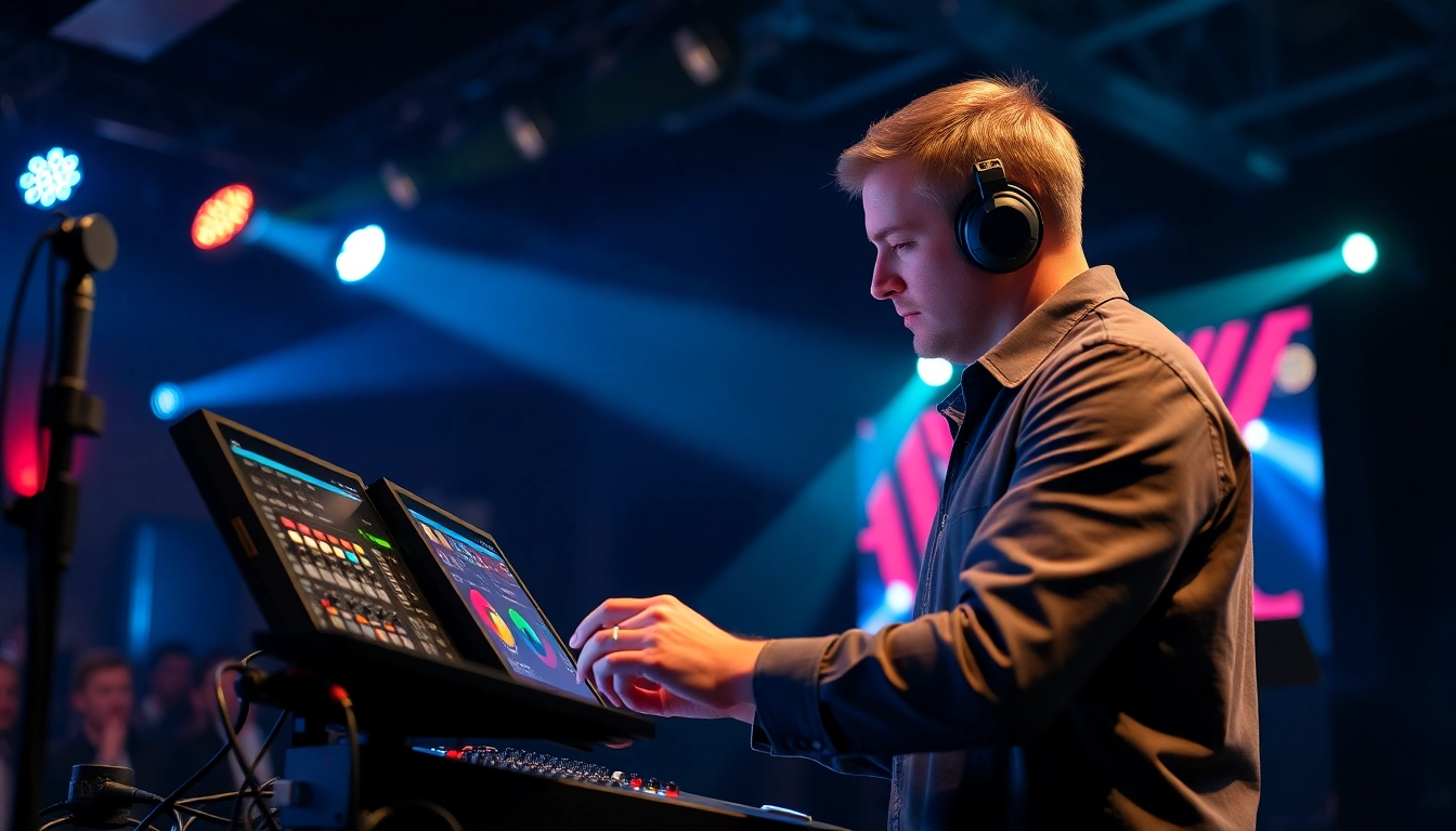 Veranstaltungstechniker Köln bei der Technik-Installation für ein Event mit moderner Licht- und Tontechnik