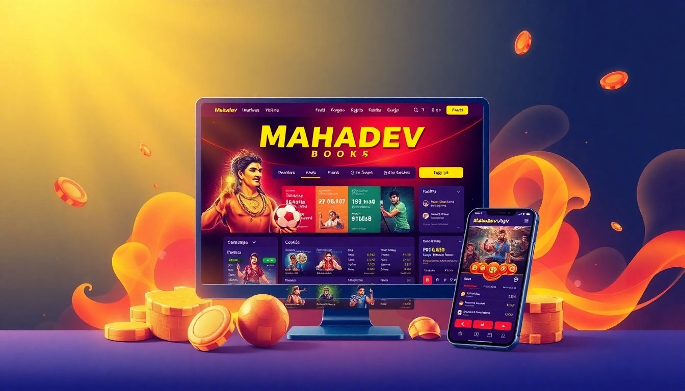 Mahadev book betting platform illustrating sports betting, live casino, and mobile app