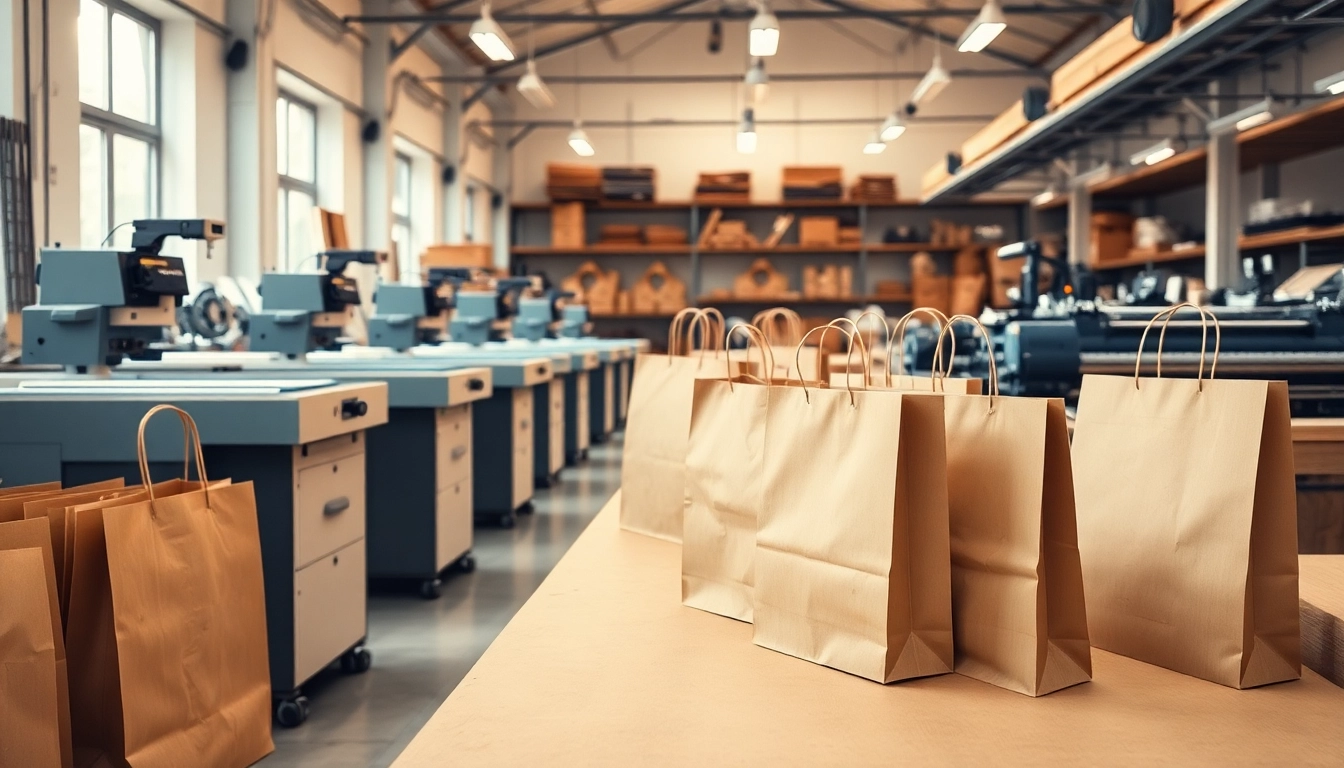 High-quality torba papierowa with customized branding being produced in an eco-friendly