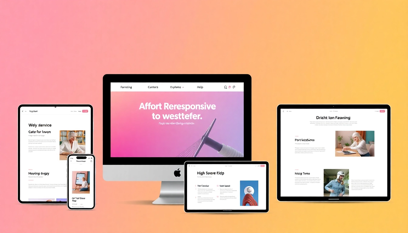 Visually appealing paginas web baratas displayed on mobile, tablet, and desktop screens