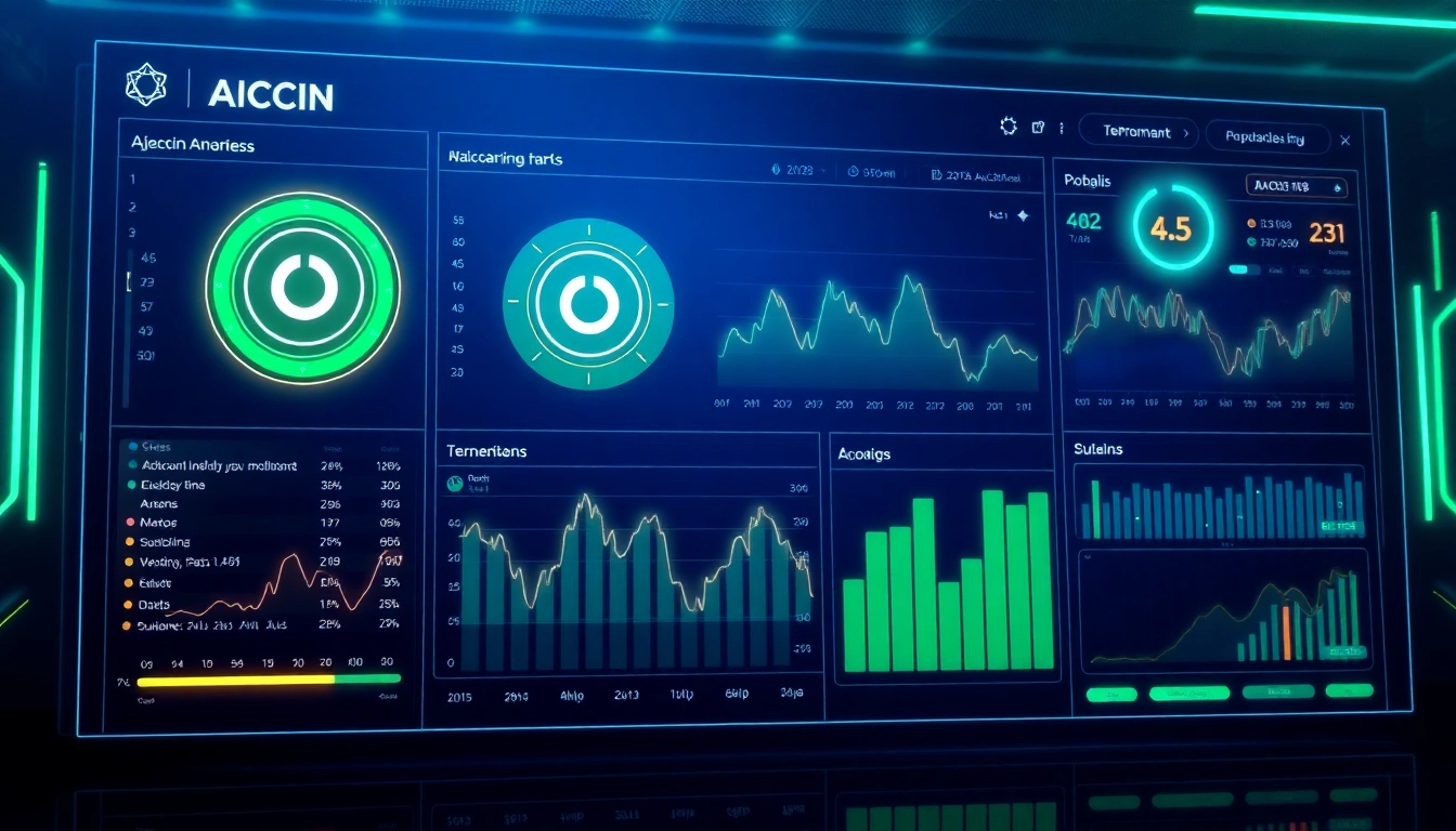 Aicoin market analysis dashboard with real-time data and vibrant cryptocurrency charts for investors